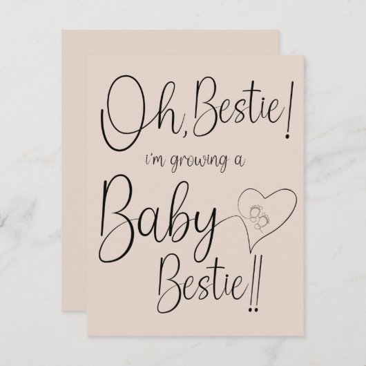 Baby Bestie Announcement 案内状 (正面/裏面)
