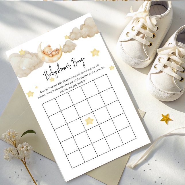 Baby Bingo Game - Over the Moon Baby shower  (クリエイターアップロード済み)