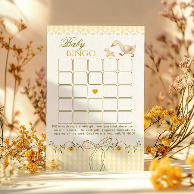 Baby Bingo Silly Goose Gingham Baby shower game (クリエイターアップロード済み)