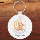 Baby Birth Custom Monogram Parents Keychain キーホルダー (正面)