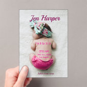 Baby birth stats add name place date keepsake memo アクリル招待状 (インサイチュ (ポータブル))