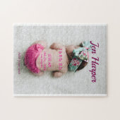 Baby birth stats add name place date keepsake memo ジグソーパズル (横)