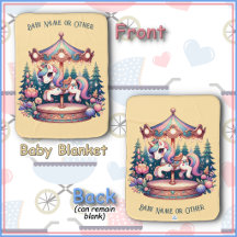 BABY BLANKET - 二面印刷 - 一頭のポニー カルーセル