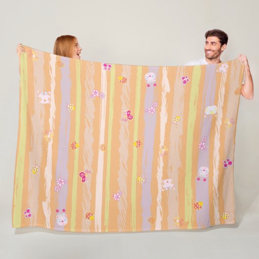 Baby Blanket – Whimsical Nature Parade Pastel  フリースブランケット (インサイチュ)