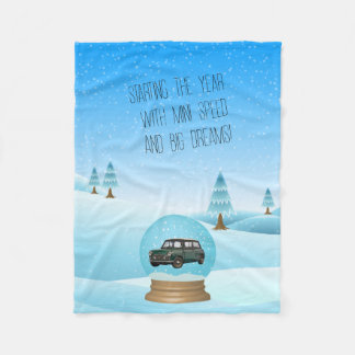 Baby blanket with Mini Cooper フリースブランケット