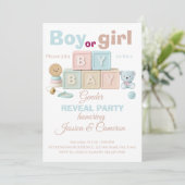 Baby Blocks Gender Reveal  招待状 (スタンド正面)