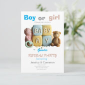 Baby Blocks Gender Reveal 招待状 (スタンド正面)