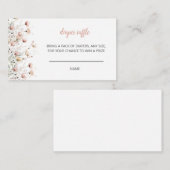 Baby Bloom floral baby shower diaper raffle game エンクロージャーカード (正面/裏面)