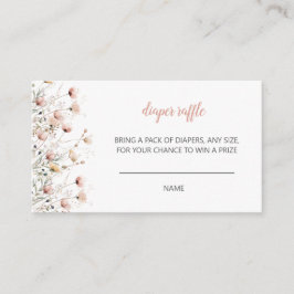 Baby Bloom floral baby shower diaper raffle game エンクロージャーカード