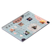 Baby Blue 2023カレンダージャーナル、6枚のカスタム写真 ノートブック (左側)