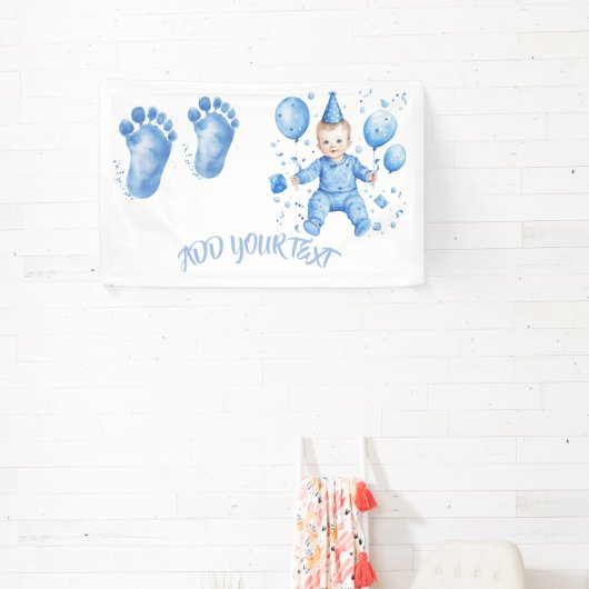 Baby Blue Add your Own Text 横断幕 (インサイチュ)