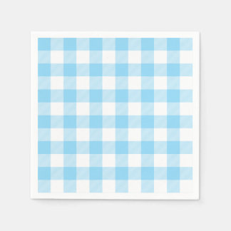 Baby Blue and White Buffalo Plaid Gingham スタンダードカクテルナプキン