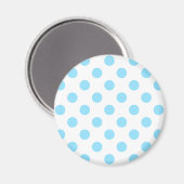 Baby blue and white polka dots マグネット (正面/裏面)
