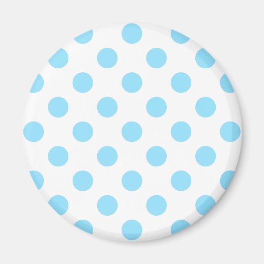 Baby blue and white polka dots マグネット (正面)