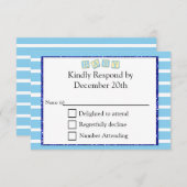 Baby Blue Baby Shawer RSVPカード (正面/裏面)