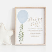 Baby Blue Balloon Boy Baby Showerとは言わない ポスター