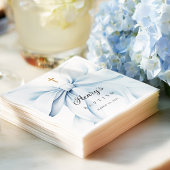 Baby Blue Bow Baptism  スタンダードカクテルナプキン