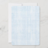Baby Blue Butterfly Faux Linen Bridal Shower 招待状 (裏面)