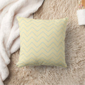 Baby Blue Chevron Buttercream Yellow Throw Pillow クッション (ブランケット)