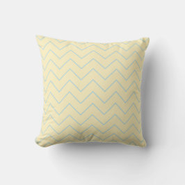 Baby Blue Chevron Buttercream Yellow Throw Pillow クッション