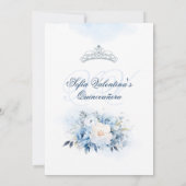 Baby Blue Cinderella Quinceañera Invitation 招待状 (裏面)