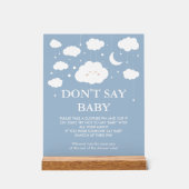 Baby Blue Cloud Baby Showerゲームとは言わない アクリルサイン (正面)