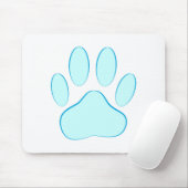 Baby Blue Dog Pawprint マウスパッド (マウス)