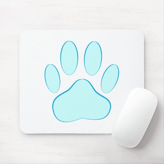 Baby Blue Dog Pawprint マウスパッド (マウス)
