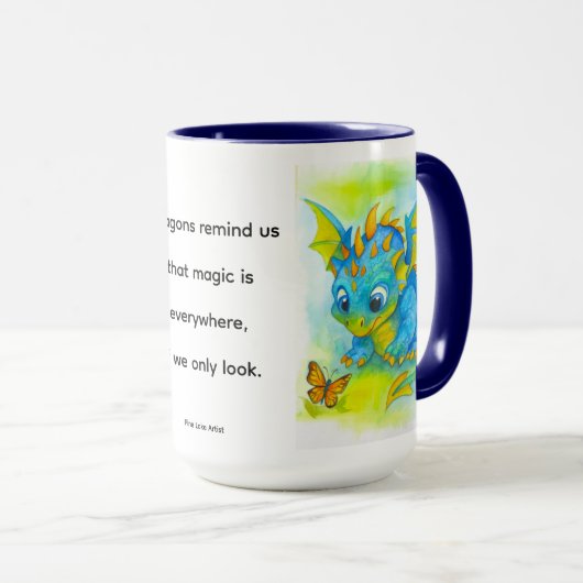 Baby Blue Dragon Mug マグカップ (正面右)
