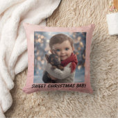 Baby & Blue-Eyed Pup Christmas Pillow クッション (ブランケット)