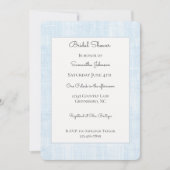 Baby Blue Faux Linen Bridal Shower 招待状 (正面)