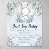 Baby Blue Floral Elephant Don't Say Baby Game ポスター (正面)
