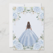 Baby Blue Floral Princess Gown Quinceañera Quince 招待状 (裏面)