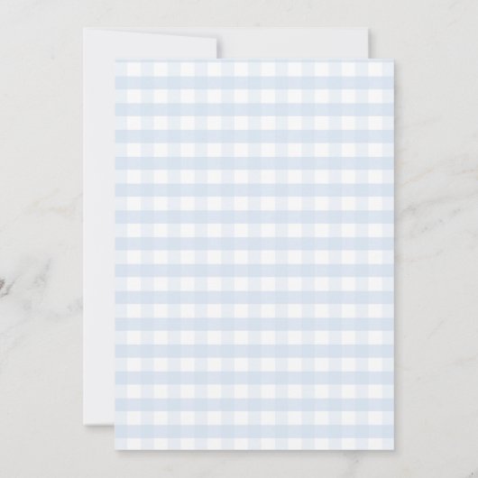 Baby Blue Gingham Bunny Baby Shower Invitation 招待状 (裏面)