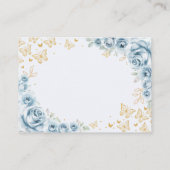 Baby Blue Gold Quinceanera Reception Details エンクロージャーカード (裏面)