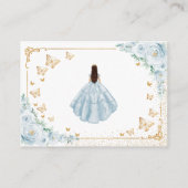 Baby Blue Gold Quinceanera Reception Details エンクロージャーカード (裏面)