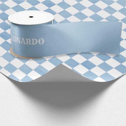 Baby Blue Happy Birthday For Boy  サテンリボン