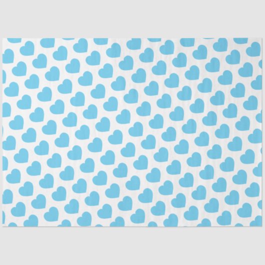 Baby Blue Hearts Modern Sweet Love Notes Fun 薄葉紙 (正面)