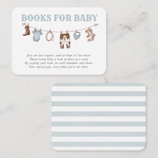 Baby Blue Little Cowboy Books for Baby エンクロージャーカード (正面/裏面)