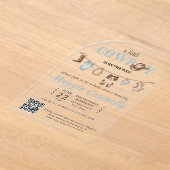 Baby Blue Little Cowboy is on the Way アクリル招待状 (レイダウン)