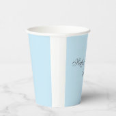 Baby Blue Minimalist Birthday Party Paper Cup 紙コップ (右)