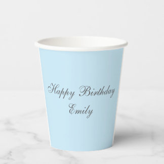 Baby Blue Minimalist Birthday Party Paper Cup 紙コップ