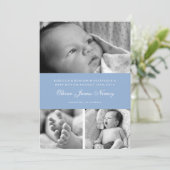 Baby Blue Multiple Photo Birth発表 案内状 (スタンド正面)