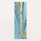  Baby blue Musical Notes ヨガマット (正面)