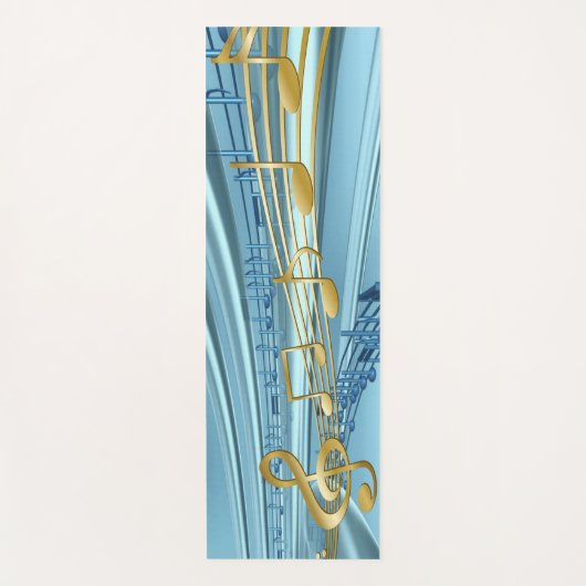  Baby blue Musical Notes ヨガマット (正面)