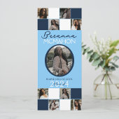 Baby Blue & Navy 9写真卒業発表 招待状