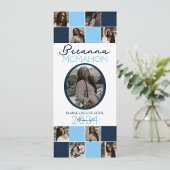 Baby Blue & Navy 9写真卒業発表 招待状