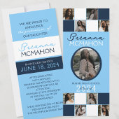 Baby Blue & Navy 9写真卒業発表 招待状