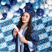 Baby Blue Navy ANYクラス年卒業の背景 タペストリー