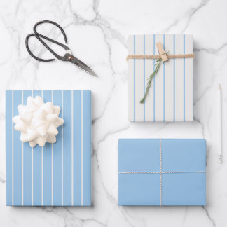 Baby Blue Pinstripe - Classic Minimalism ラッピングペーパーシート